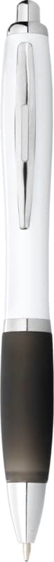 Nash ballpoint pen with white barrel and coloured grip (black ink) 17