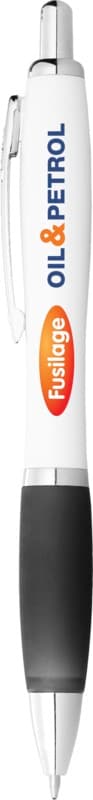Nash ballpoint pen with white barrel and coloured grip (black ink) 19