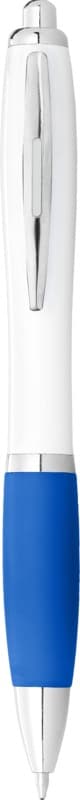 Nash ballpoint pen with white barrel and coloured grip (black ink) 30