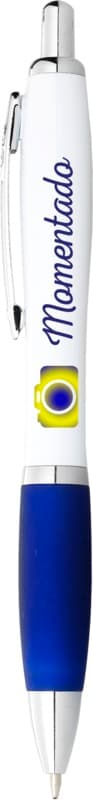 Nash ballpoint pen white barrel and coloured grip (blue ink) 5