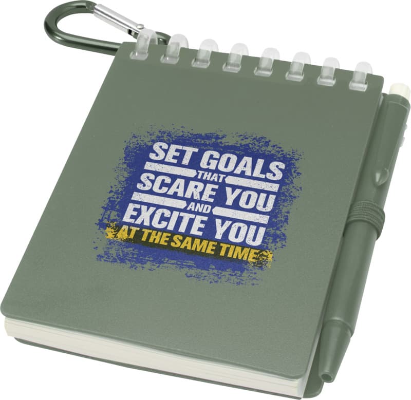 Lig Mini recycled outdoor soft cover notebook and ballpoint pen set (black ink) 24