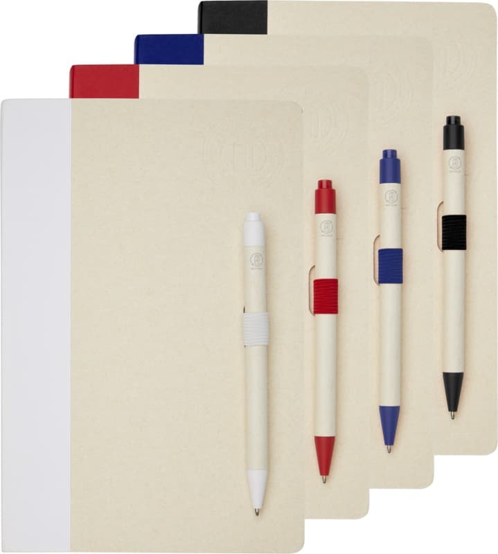Dairy Dream A5 size reference recycled milk cartons notebook and ballpoint pen set 20
