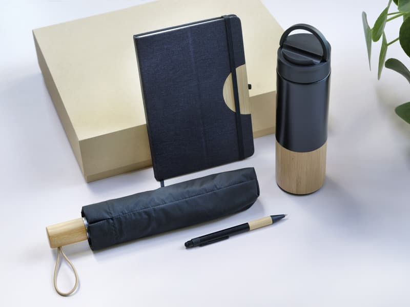 Carmen A5 hard cover notebook and ballpoint pen gift set (black ink) 9