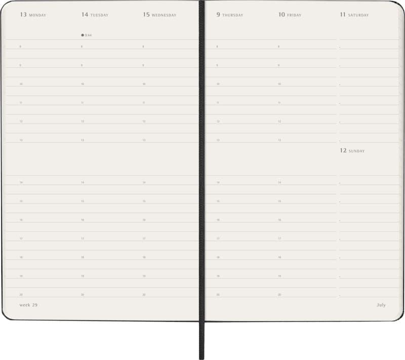 Moleskine hard cover 12 month L weekly planner vertical 6