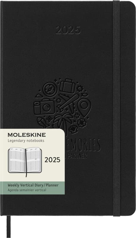 Moleskine hard cover 12 month L weekly planner vertical 7
