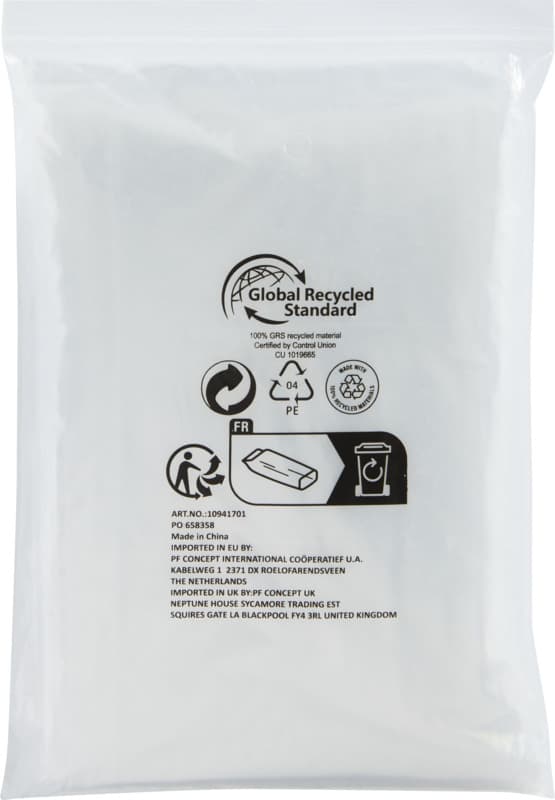 Mayan recycled plastic disposable rain poncho with storage pouch 4