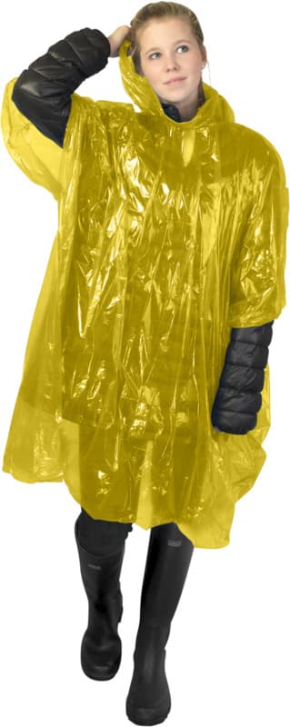 Mayan recycled plastic disposable rain poncho with storage pouch 8