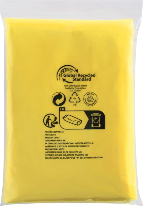 Mayan recycled plastic disposable rain poncho with storage pouch 9