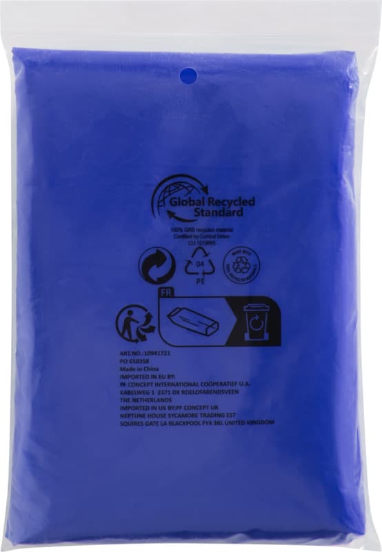 Mayan recycled plastic disposable rain poncho with storage pouch 19