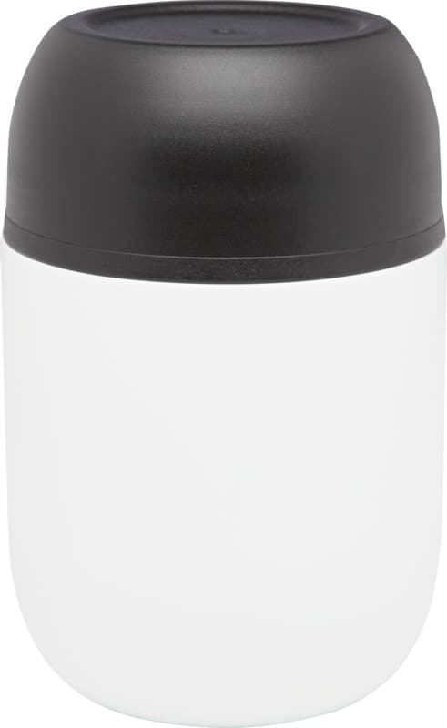 Supo 480 ml double-walled recycled stainless steel lunch pot with foldable spoon