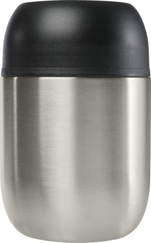 Supo 480 ml double-walled recycled stainless steel lunch pot with foldable spoon 10