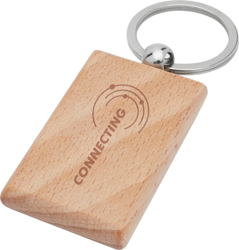 Gian beech wood rectangular keychain 6