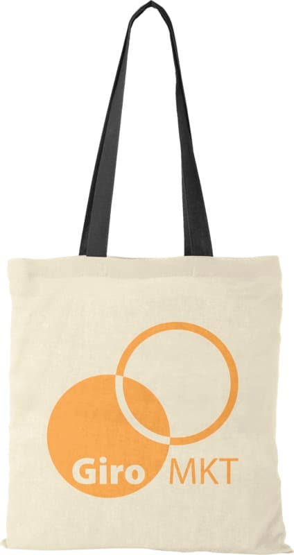 Nevada 100 g/m² cotton tote bag coloured handles 7L 5