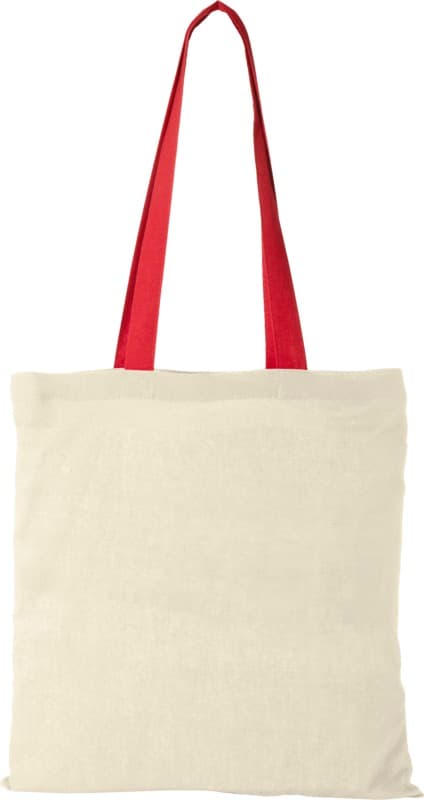 Nevada 100 g/m² cotton tote bag coloured handles 7L 7