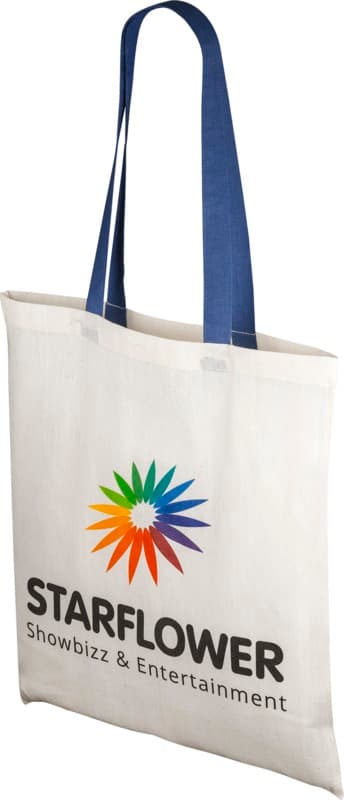 Nevada 100 g/m² cotton tote bag coloured handles 7L 13