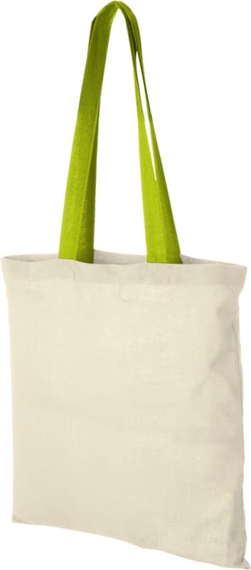 Nevada 100 g/m² cotton tote bag coloured handles 7L 23