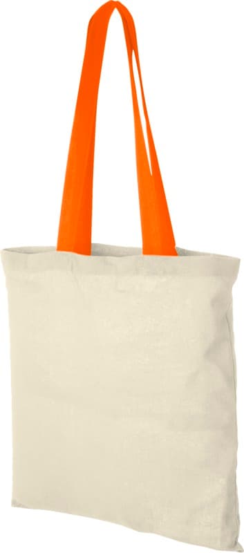 Nevada 100 g/m² cotton tote bag coloured handles 7L 33