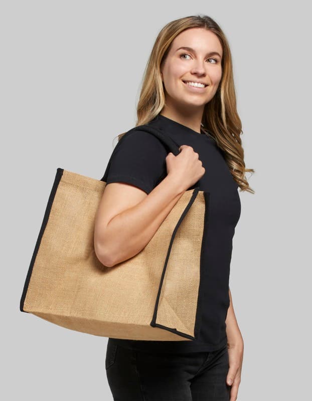 Harry coloured edge jute tote bag 25L 29