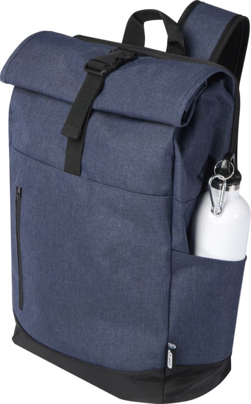 Libra 15.6" GRS recycled roll-up laptop backpack 12L 4