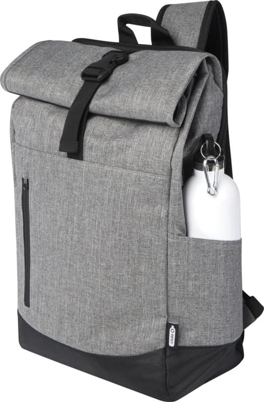 Libra 15.6" GRS recycled roll-up laptop backpack 12L 9