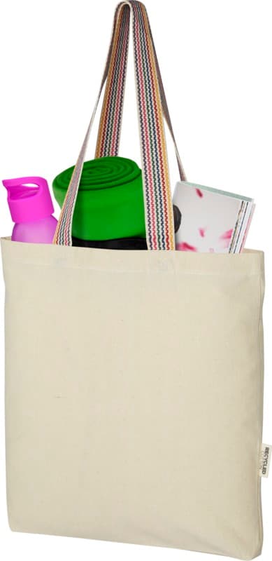 Rainbow 180 g/m² recycled cotton tote bag 5L 4