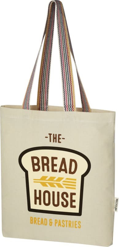 Rainbow 180 g/m² recycled cotton tote bag 5L 8