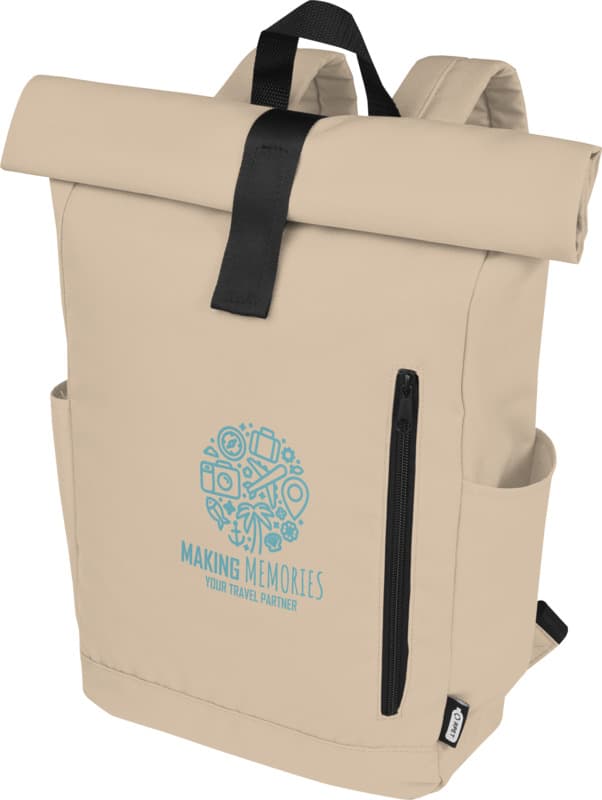 Byron 15.6" GRS RPET roll-top backpack 18L 8