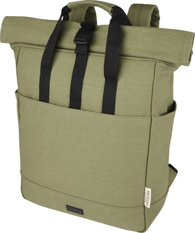Joey 15” GRS recycled canvas rolltop laptop backpack 15L 10
