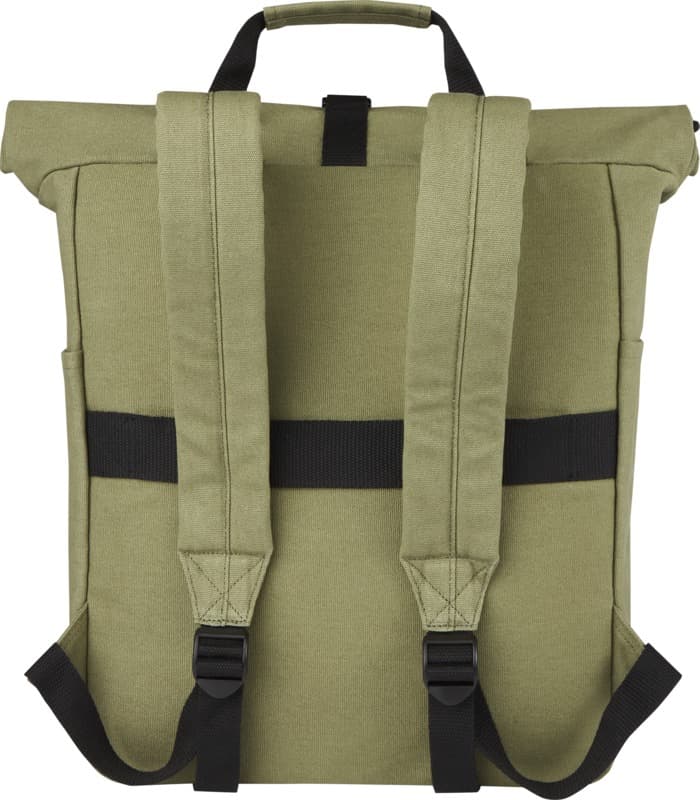 Joey 15” GRS recycled canvas rolltop laptop backpack 15L 12