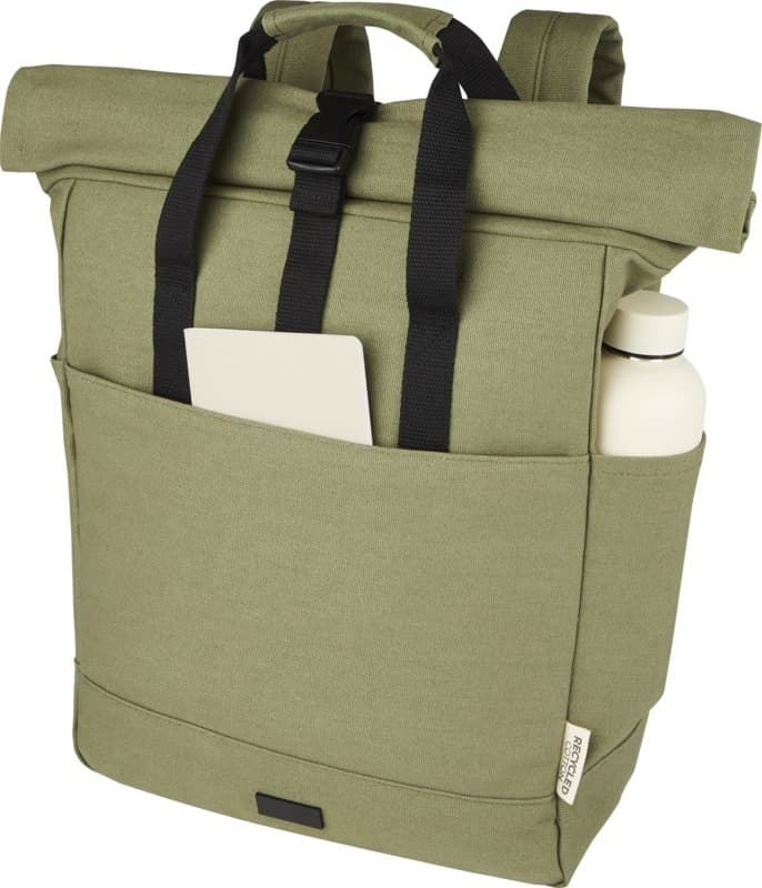 Joey 15” GRS recycled canvas rolltop laptop backpack 15L 13