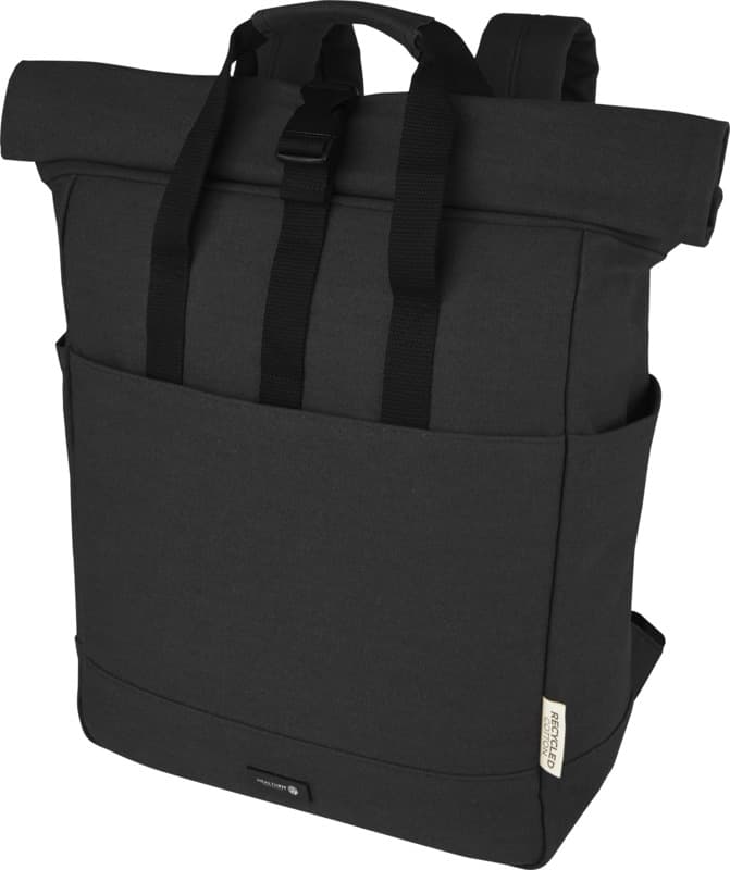 Joey 15” GRS recycled canvas rolltop laptop backpack 15L 35