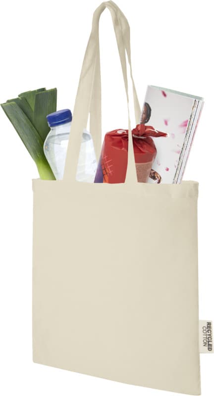 Madras 140 g/m2 GRS recycled cotton tote bag 7L 8