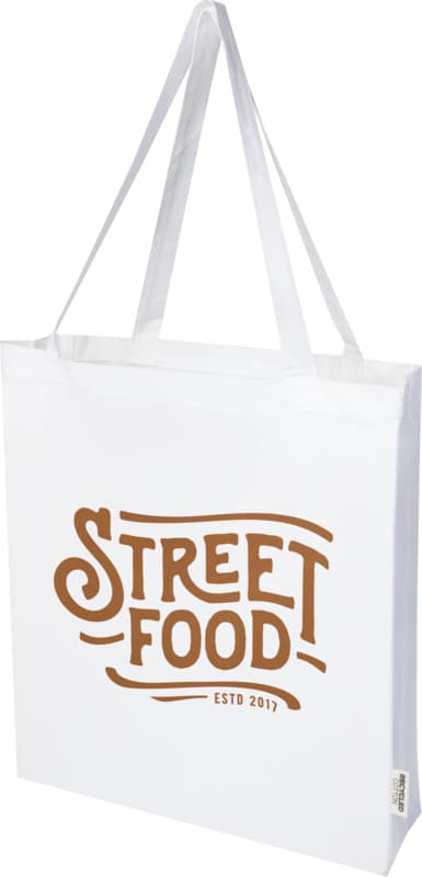 Madras 140 g/m² GRS recycled cotton gusset tote bag 12L 7