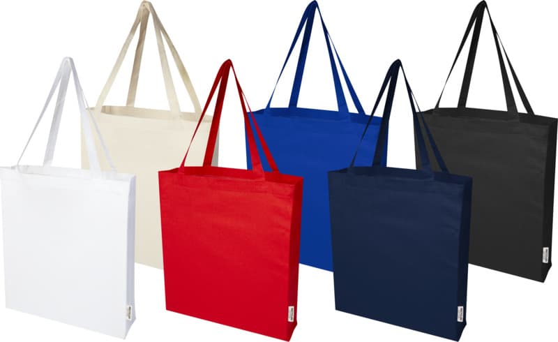 Madras 140 g/m² GRS recycled cotton gusset tote bag 12L 27