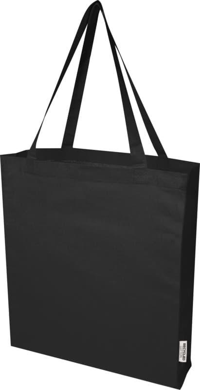 Madras 140 g/m² GRS recycled cotton gusset tote bag 12L 36