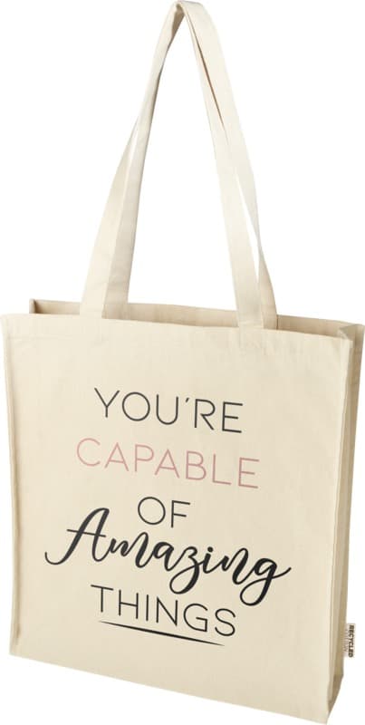 Florida 270 g/m² GRS recycled gusset tote bag 14L 12