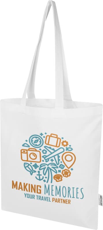 Madras Blend 140 g/m² GRS recycled cotton tote bag 7L 5