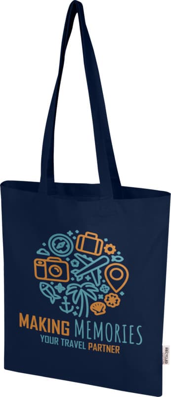 Madras Blend 140 g/m² GRS recycled cotton tote bag 7L 25