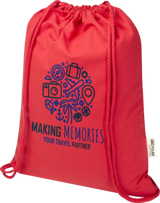 Oregon Blend 140 g/m² GRS recycled drawstring bag 5L 10