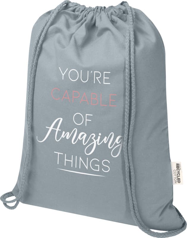 Oregon Blend 140 g/m² GRS recycled drawstring bag 5L 25