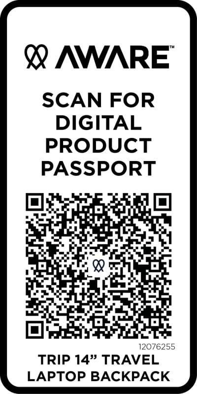 Trip 14” Aware™ recycled travel laptop backpack 9L 17