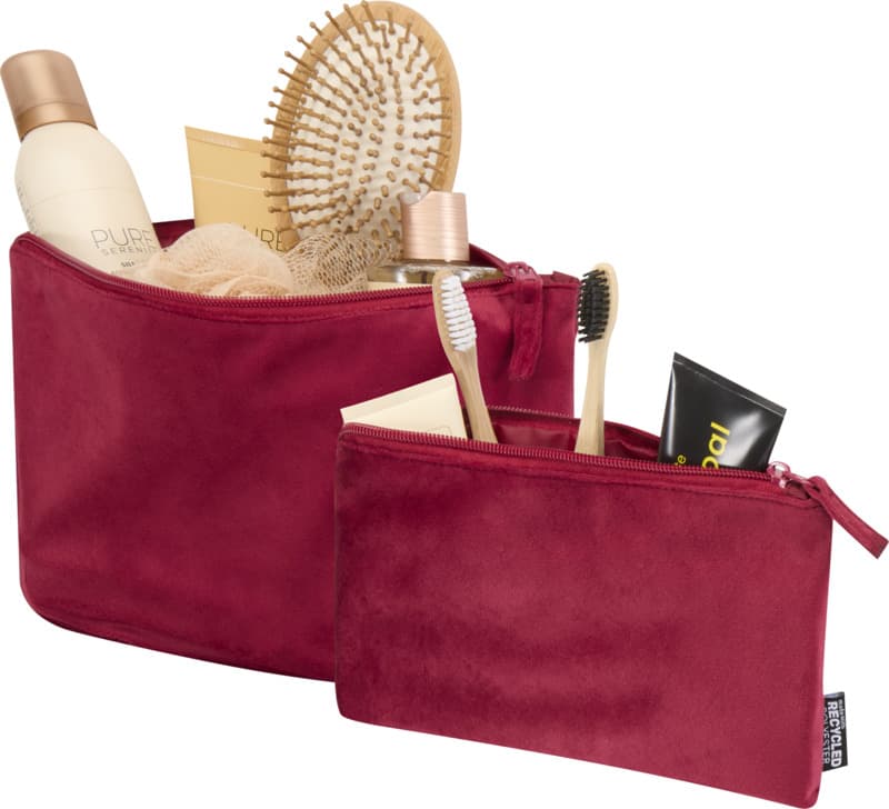 Swift GRS recycled velvet toiletry bag set 3