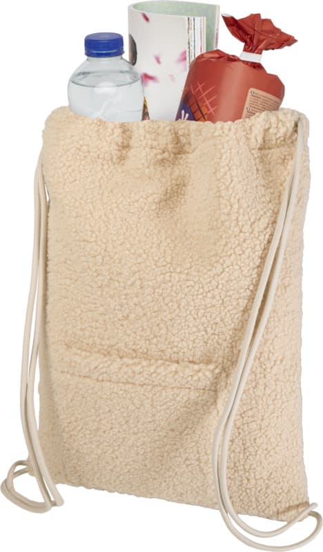 Bear GRS recycled sherpa drawstring backpack 9L 3