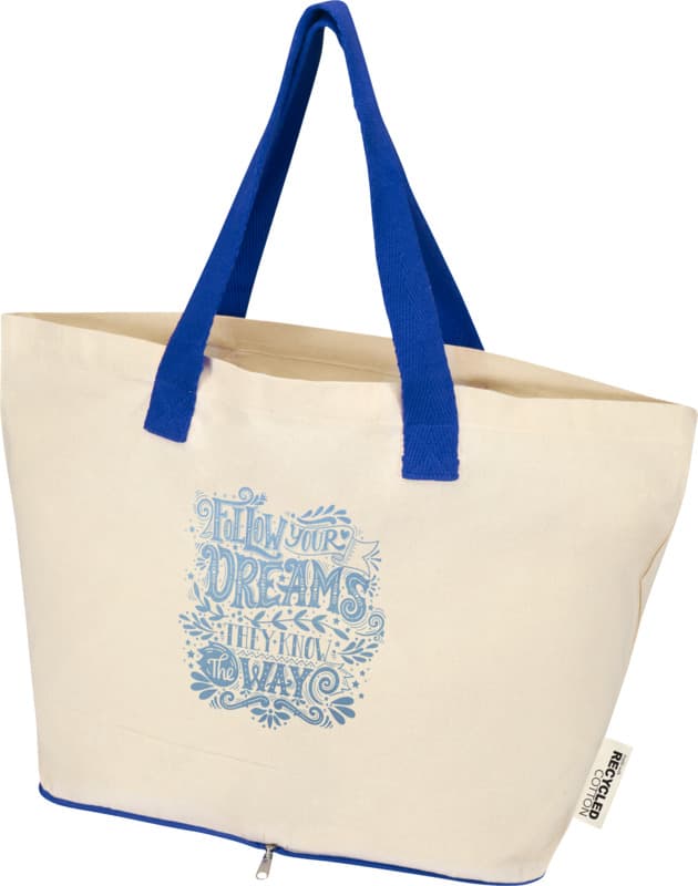 Sierra 140 g/m² GRS recycled foldable cotton tote bag 7L 18