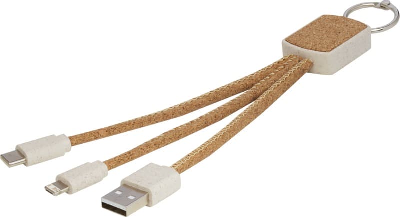 Bates wheat straw and cork 3-in-1 charging cable 1