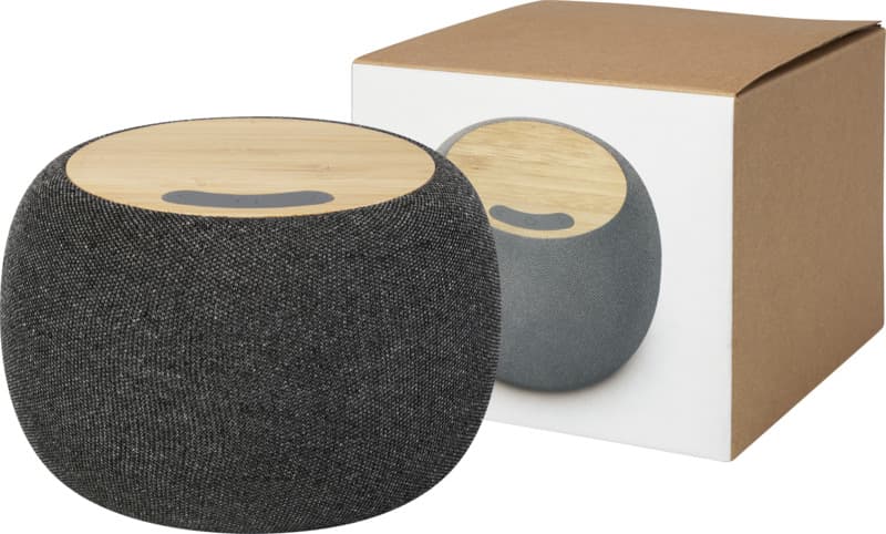 Ecofiber bamboo/RPET Bluetooth® speaker and wireless charging pad 1