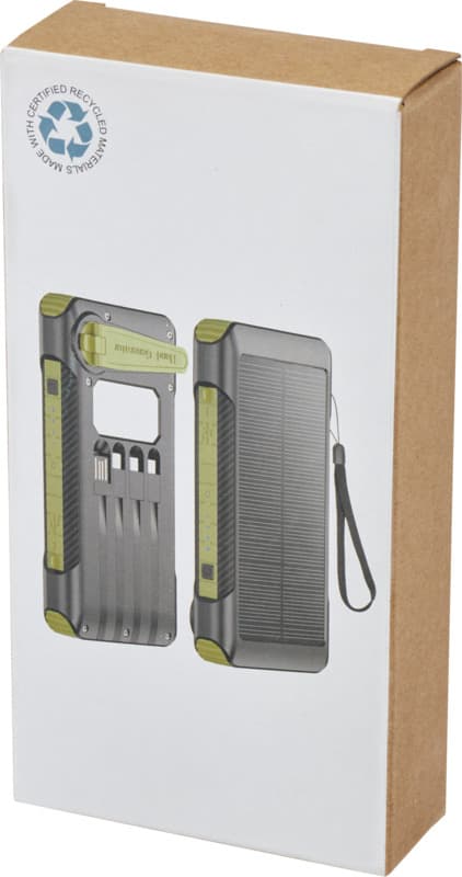 Soldy 10.000 mAh RCS recycled plastic solar dynamo power bank  7
