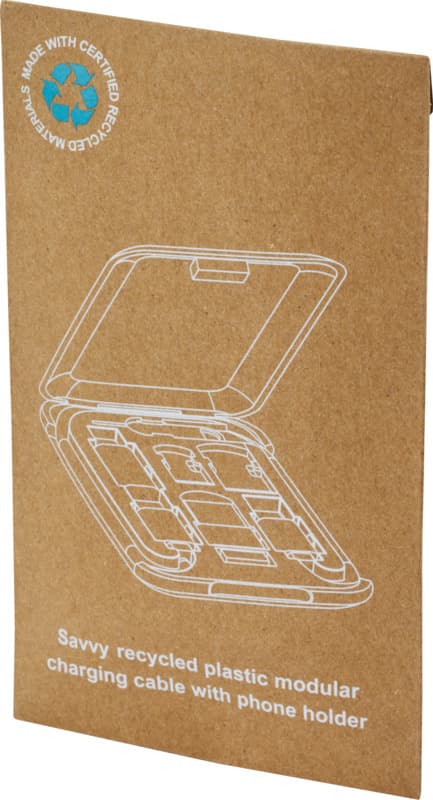 Savvy recycled plastic modular charging cable with phone holder 7