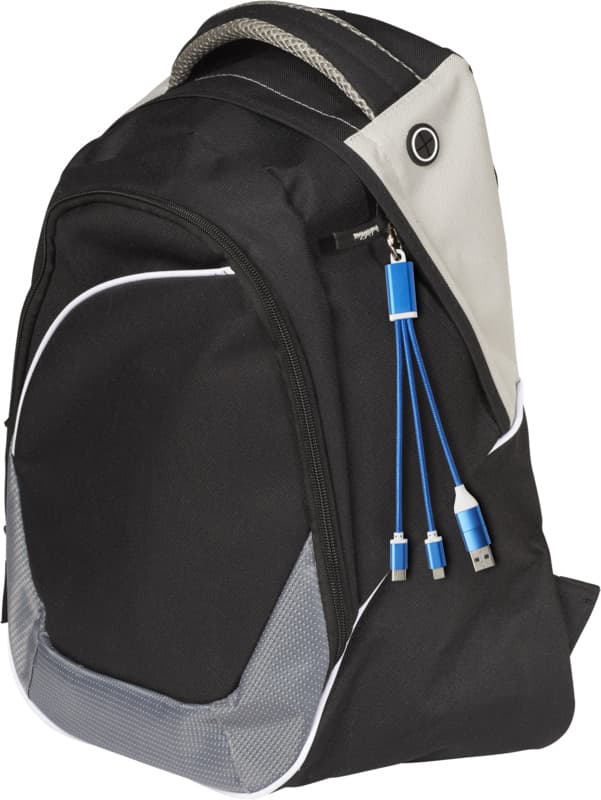 Metal 4-in-1 recycled aluminium charging cable with keychain 10