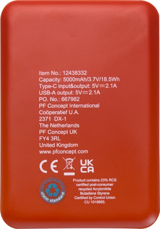 Asama 5000 mAh Type-C recycled plastic power bank 11